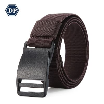 New Style Breathable Quick-Drying Nylon Belt Mens Elastic Canvas Hypoallergenic Plastic Steel Buckle Metal-Free Security Che