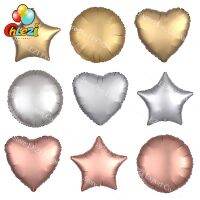 50pcslot 18inch Chrome Metallic Foil Balloons Heart star Round Helium Balloon Baby 1st Birthday Party Supplies Wedding Decor