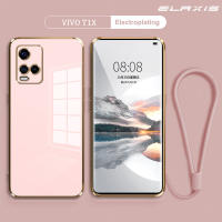 VIVO T1X โทรศัพท์มือถือเชลล์ไฟฟ้าขอบตรงบางเฉียบฝาครอบป้องกันกันกระแทก TPU หรูหรารวมทุกอย่างนุ่มซิลิโคนกรณีโทรศัพท์มือถือ