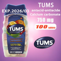 TUMS Calcium carbonate  tablets antacid antiacide 750mg 100 tablets