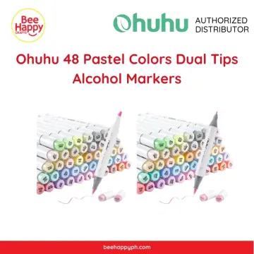 Ohuhu Honolulu 48 Pastel Colors Dual Tips Alcohol Art Markers