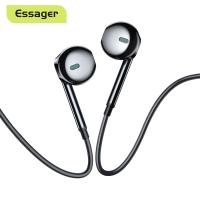 【Undine earphone】Essager 3.5มิลลิเมตรหูฟังมีสายหูฟังพร้อมไมโครโฟน E3และรีโมทคอนโทรลสำหรับหูฟังหูฟังสำหรับคอมพิวเตอร์ Xiaomi Samsung โทรศัพท์คอมพิวเตอร์