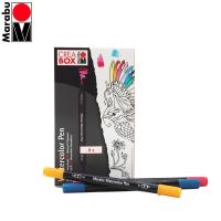 ชุดปากกาหมึกสี Marabu 8 สี (1ด้าม2 หัว) ระบายน้ำได้ #0145088000743