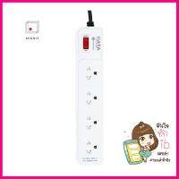 รางปลั๊กไฟ 4 ช่อง 1 สวิตซ์ DATA AP4195 3 ม. สีเทาPOWER STRIP DATA AP4195 4-OUTLET 1-SWITCH 3M GRAY **ราคาดีที่สุด**