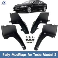 Premium Racing Mud Flaps สำหรับ Tesla รุ่น S 2012 - 2019 Mudflaps Splash Guards Mud Flap Mudguards Fender ด้านหน้าด้านหลัง