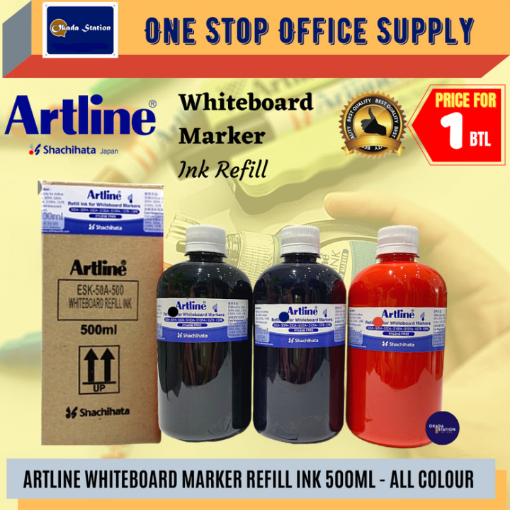 Artline Whiteboard Marker Pen Refill Ink (500ml) / Whiteboard Marker