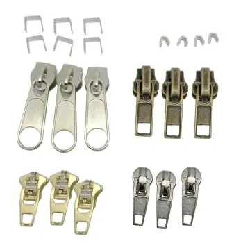 123PCS Zipper Repair Kit Universal Metal Zipper Insertion Pin Zipper Bottom  Stop Replacement Zip Stopper Ends Caps for Repairing Jacket Coat Backpack  Suitcase For 3#/5#/8# Zipper