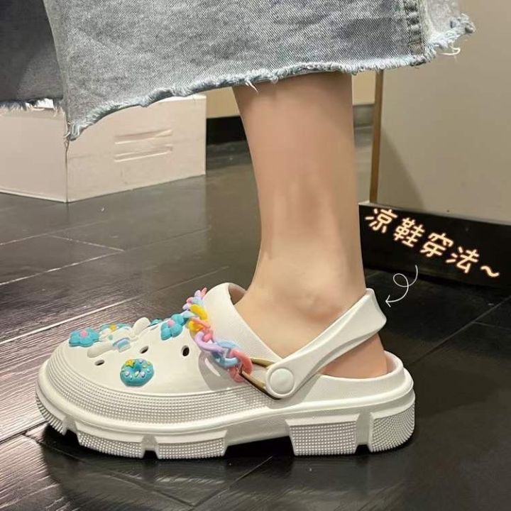 รองเท้าสไตล์เกาหลี-รองเท้าหัวโต-แบบสวมรัดส้น-ลายตุ๊กตาน่ารัก-พื้นนิ่ม-shw001-198
