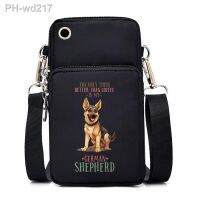 Cartoon Dogs Mini Mobile Phone Bag for Women The Only Thing Better Than Coffee Is My German Shepherd Print Purses and Handbags