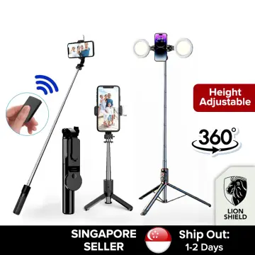 Perche Selfie Trépied Selfie Stick Trépied Bluetooth Rotation 360