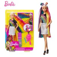 New Barbie Doll Fashionistas Rainbow Sparkle Hair with Accessories and Clothes Barbie Brinquedos Fashion Girl Toys FXN96 Gift