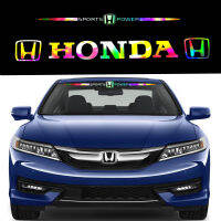 92ซม.X 10ซม.Hondaสติกเกอร์กระจกหน้ารถเลเซอร์กันน้ำด้านหน้าด้านหลังกระจกกันลมหน้าต่างสติกเกอร์