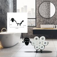 Sheep DecorativToilet Paper Holder Iron Cute Free-Standing Bathroom Tissue Storage Holder Toilet Roll Paper Rack