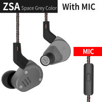 KZ ZSA Metal in Earphone Armature And Dynamic Hybrid In Ear Monitors Sport Headset Earbuds HiFi Bass Noise Cancelling Headphones