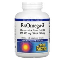 Natural Factors, RxOmega-3 Factors, EPA 400 mg / DHA 200 mg, 120 Softgels