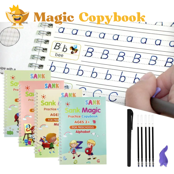 Magic Practice Copy Book For Kids - 4Pcs Magic Book With Pens,Calligraphy  Books For Beginners Practice,: Buy Magic Practice Copy Book For Kids - 4Pcs  Magic Book With Pens,Calligraphy Books For Beginners