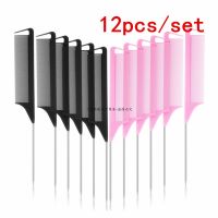 【CC】 12 Pieces Parting Comb for Braids Teasing Combs with Pintail Hair Styling Hairdressing Color Choose