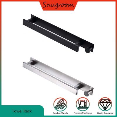 Snugroom Stainless Steel Towel Rack With Hook Self-adhesive Towel Bar Wall-mounted Bathroom Hardware Pendant wub