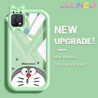 Jjlingji เคสสำหรับ OPPO A15 A35 A15s 4G เคสลายการ์ตูนน่ารักโดราเอม่อนสีสันสดใสน่ารักกล้องมอนสเตอร์น้อยน่ารักนิ่มสำหรับเลนส์กันกระแทกแบบใสเคสมือถือป้องกันซิลิโคนเรียบง่ายปลอกความคิดสร้างสรรค์โปร่งใส