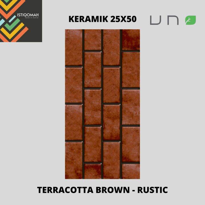 Keramik 25x50 Terracotta Brown Rustic Lazada Indonesia