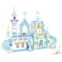 Friends Princess Royal Crystal Ice Castle House Building Blocks Kit Bricks Classic Movie Model Kids Girls Toys Christmas Gift