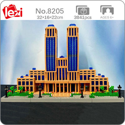 Lezi 8205 World Architecture Fudan University College School Model Mini Diamond Blocks Bricks Building Toy For Children No