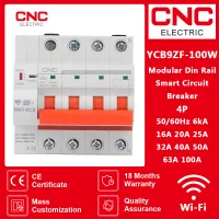 CNC YCB9ZF-100W 4P Din Rail WiFi สมาร์ทเบรกเกอร์สวิตช์อัตโนมัติป้องกันการลัดวงจรเกินพิกัดสำหรับบ้านอัจฉริยะ-WIOJ SHOP