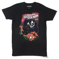 【Hot】 Cheap Sale t-shirt Spiderman Venom Is Back Mcfarlane Marvel Comics Authorized Adult T-Shirt mans cotton tee  FMKU แฟชั่นแขนสั้นผ้าฝ้าย