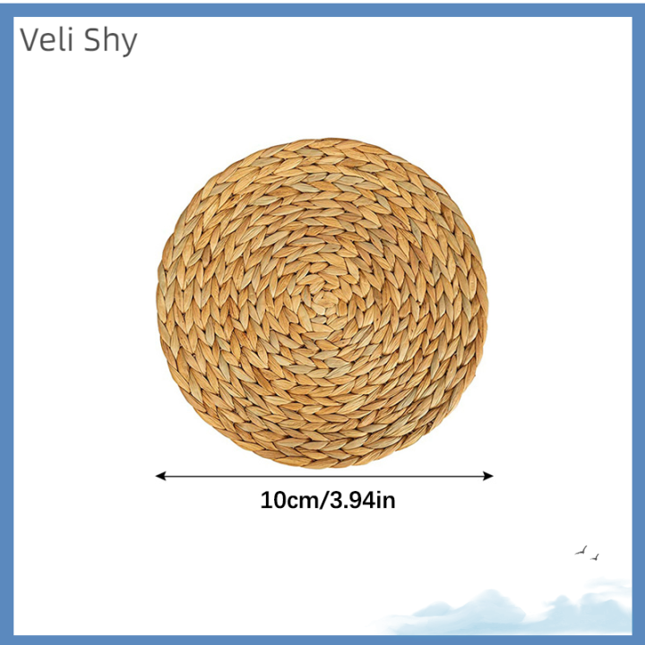 veli-shy-แผ่นรองถักทรงกลมพรมใยสังเคราะห์ผักตบชวาทำด้วยมือแผ่นรองจานธรรมชาติ