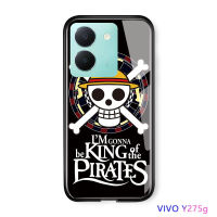 โทรศัพท์มือถือ Y27เคสสำหรับ Vivo 5G OPPO A78 4G สุดหรูเคสลายอนิเมะขอบนิ่มสำหรับเด็กผู้ชายเคสมัน Luffy กรอบฝาหลังกันกระแทกกระจกเทมเปอร์