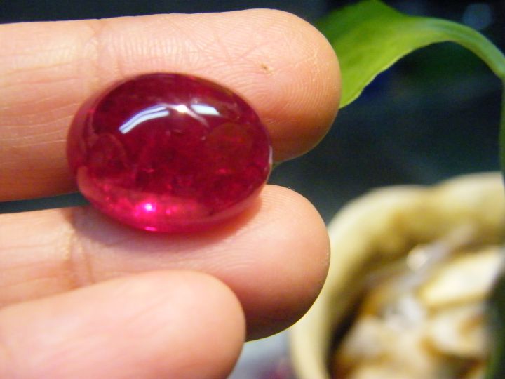พลอย-ทับทิม-รูบี้-ของเทียม-สีแดง-รูปไข่-หลังเบี้ย-ผ่านการเผา16x20-มม-1เม็ด-34-กะรัต-lab-made-gemstone-oval-16x20-mm-weight-34-carats-1-piece