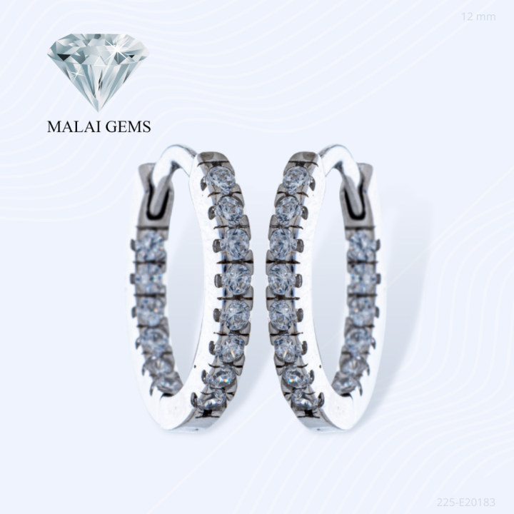 malai-gems-ต่างหูเพชร-เงินแท้-silver-925-เพชรสวิส-cz-เคลือบทองคำขาว-รุ่น225-e20183-แถมกล่อง-ต่างหูcz-ต่างหูเงินแท้