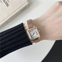 IEKE Light Luxury Cold Style Simple Small Square Temperament Roman Scale Retro Exquisite Steel Band Watch Ladies