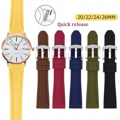 ❈ สายยางซิลิโคน Universal Smart Watch Band Men Women Soft Sports Quick Release Watchband Bracelet 20mm 22mm 24mm 26mm