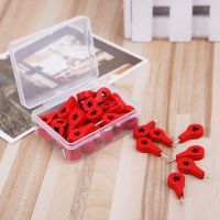 40 Pcs Red Wood Map Markers Thumbtack Pins for  Drawing Photo Wall Studs Cork Board Pins Clips Pins Tacks