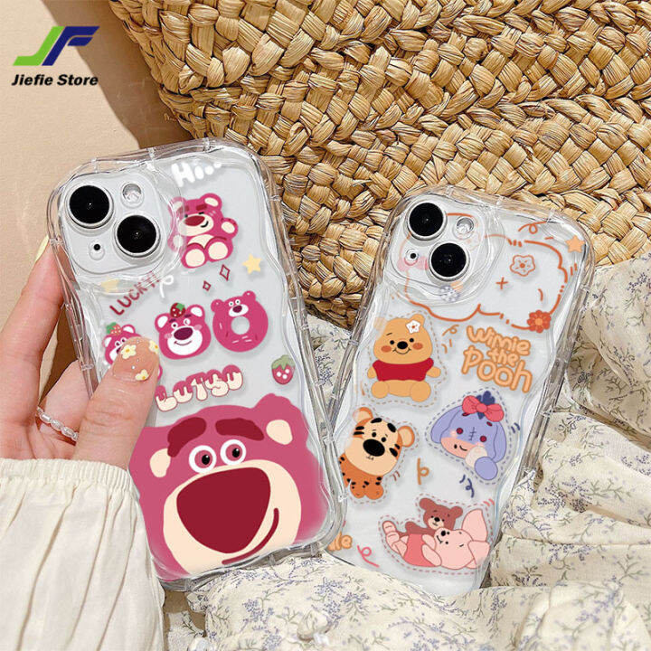 เคสโทรศัพท์มือถือซีรีส์หมีและหมูน่ารักของ-jiefie-สำหรับ-oppo-reno-4-reno-4-pro-reno-5-reno-6-reno-7-reno-8t-a1-pro-reno-5f-a94-a93-reno-4f-ออกแบบคลื่นเคสป้องกันการกระแทกพิเศษ