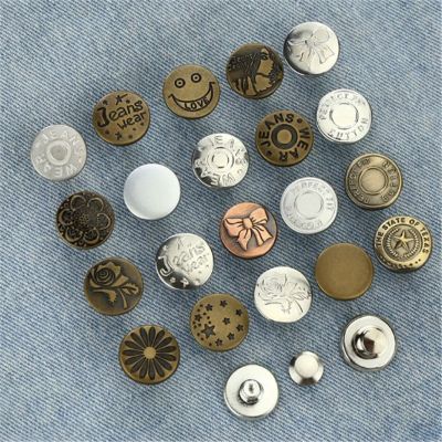 【cw】 2Pcs Detachable Sewing Free Jeans Buttons For Jeans Waist Adjustment Pants Universal Buttons Metal Buckles Clothing Accessories ！