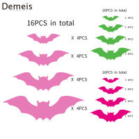 16ชิ้นสติ๊กเกอร์ติดผนังค้างคาวฮัลโลวีนนำมาใช้ใหม่ได้3D พีวีซีน่ากลัวค้างคาวสติ๊กเกอร์ภาพติดหน้าต่างสำหรับบ้านในร่มประตูกระจกหน้าต่างเครื่องตกแต่งฝาผนัง