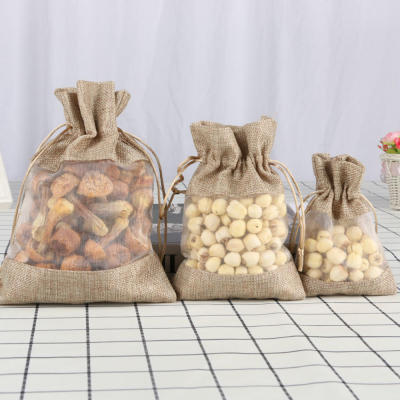 5pcs/lot Organza Jute Bags Burlap Drawstring Bag Wedding Party Favors Gift Bags For Coffee Beans Candy Makeup Jewelry Packaging Gift Wrapping  Bags