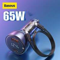 [A Necessary] แนะนำ Baseus 65W PD ที่ชาร์จแบตในรถ QC 4.0 3.0จอแสดงผลแอลอีดี Type-C อย่างเร็วสำหรับ iPhone Xiaomi ยูเอสบีต่อโทรศัพท์