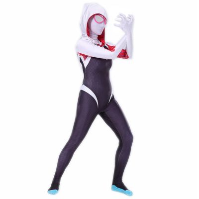 AEOZAD Gwen Stacy คอสเพลย์สำหรับผู้ใหญ่ Halloween Spider Suit บอดี้สูท Zentai มาสคาร่า terno para meninas macacão de festa feminino
