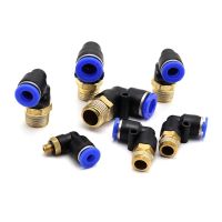 【CW】 Air Pneumatic Connector 6mm OD Hose Tube Push in M5 1/8 quot; 1/4 quot;PT 3/8 quot; 1/2 quot; BSPT Male Thread L Shape Gas Quick Joint Fittings PL