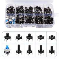 180PCS 10 ประเภท 6 * 6 Light Micro Touch Switch ชุดสวิทช์ปุ่มกดชุด Assortment ชุดเครื่องมือ DIY อุปกรณ์เสริม 6x6 ปุ่ม Tact เปิด / ปิด