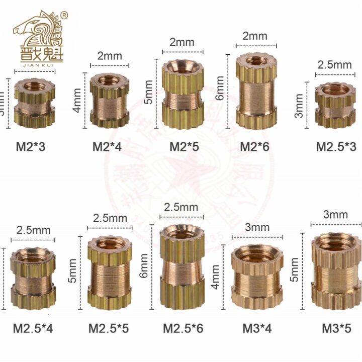 jie-yuan-200-500pcs-m2xl-3-5-m2-5xl-3-5-m3xl-4-2-od-ฉีดอ่อนนุชทองแดงแทรก-knurled-nuts-knurling-สำหรับไฟฟ้า