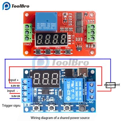 FRM01 LED Digital Time Delay Relay Module DC 12V Multifunction Timer Control Relay Switch Loop Delay Self-Locking Timing Board Electrical Circuitry Pa