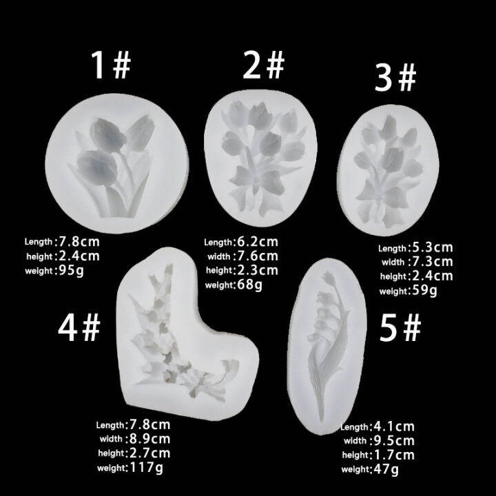 jiang-แม่พิมพ์ซิลิโคนฟองดองรูปดอกทิวลิปแบบทำมือแม่พิมพ์ช็อคโกแลตอบเค้กแบบทำมือด้วยน้ำมันหอมระเหย