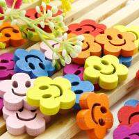 50pcs Flower Shape Buttons  Sewing Wooden Buttons  Craft Scrapbooking Accessories ! 7NK89 Haberdashery