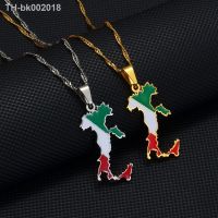 ☼✽✑ Anniyo Italy Map Flag Pendant Necklaces Silver Color/Gold Color Italian Maps Jewelry 209321