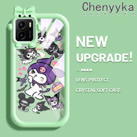 เคส Chenyyyka สำหรับ VIVO Y15s Y15a เคส Y01การ์ตูนน่ารักคุโรมสีสันสดใสเคสโทรศัพท์โปร่งใสนิ่มที่สร้างสรรค์เลนส์กล้องถ่ายรูปมอนสเตอร์น้อยเคสป้องกันเคสกันกระแทกซิลิโคน