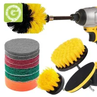 【สินค้าพร้อมสต็อก 12 Piece Drill Scrub Pads Scrubber Brush with Extended-G9TH